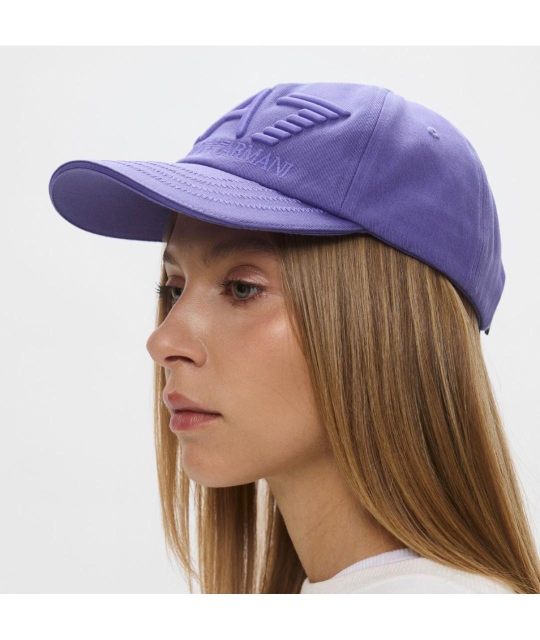 EMPORIO ARMANI Фиолетовая хлопковая кепка/бейсболка, фото 7