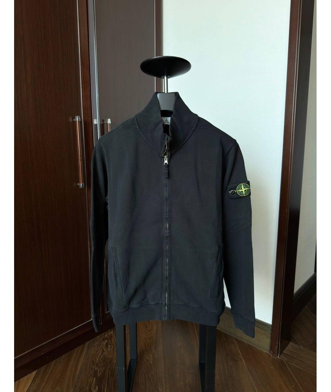 STONE ISLAND Черный хлопковый кардиган, фото 6