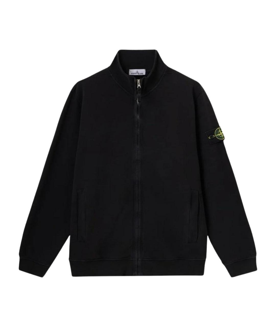 STONE ISLAND Черный хлопковый кардиган, фото 1
