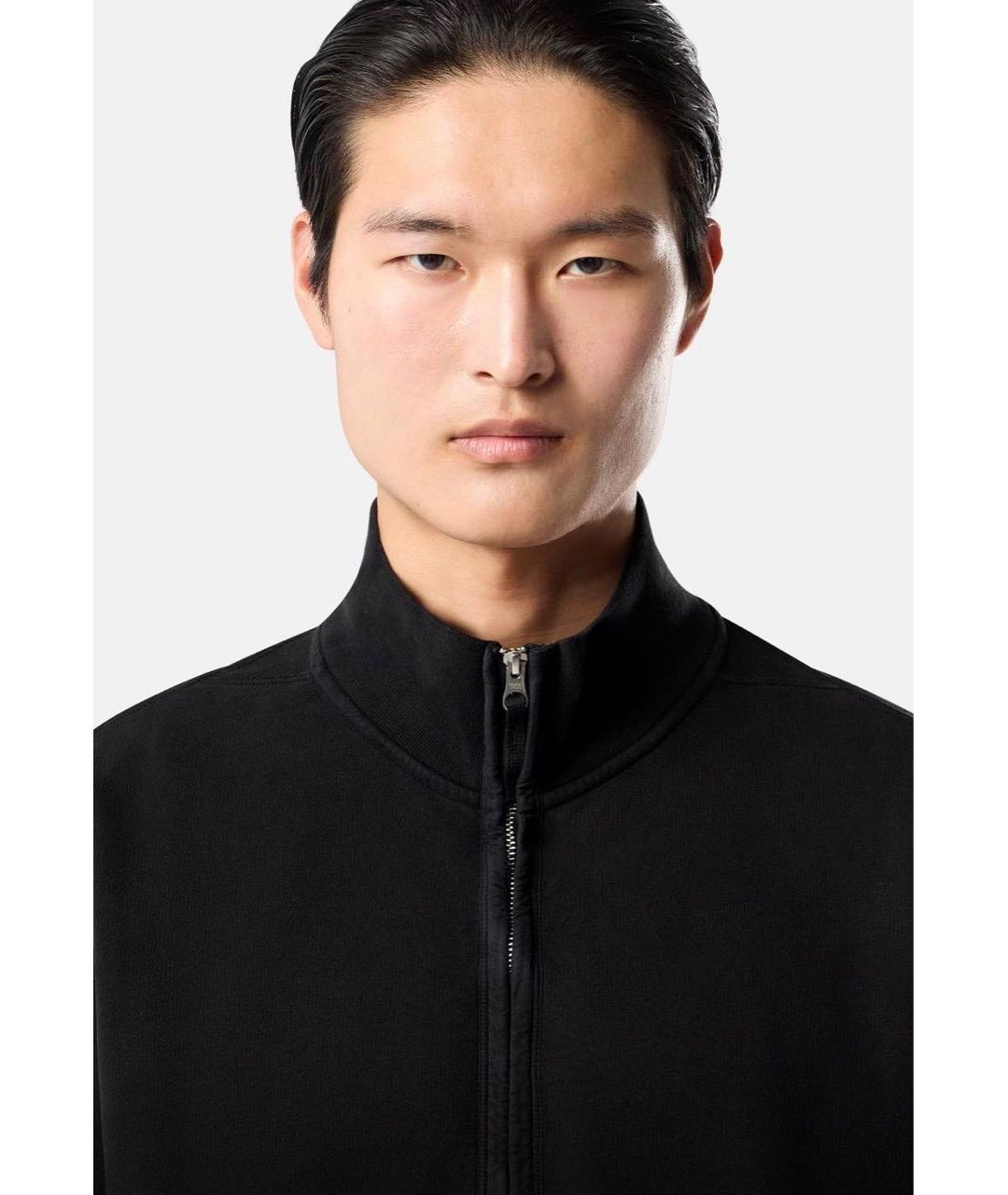STONE ISLAND Черный хлопковый кардиган, фото 4