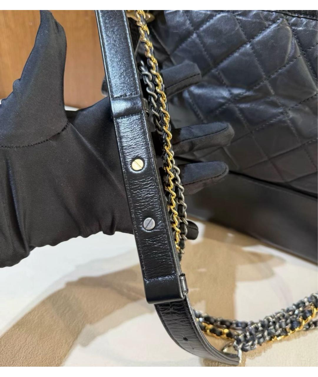 CHANEL Черная кожаная сумка через плечо, фото 8
