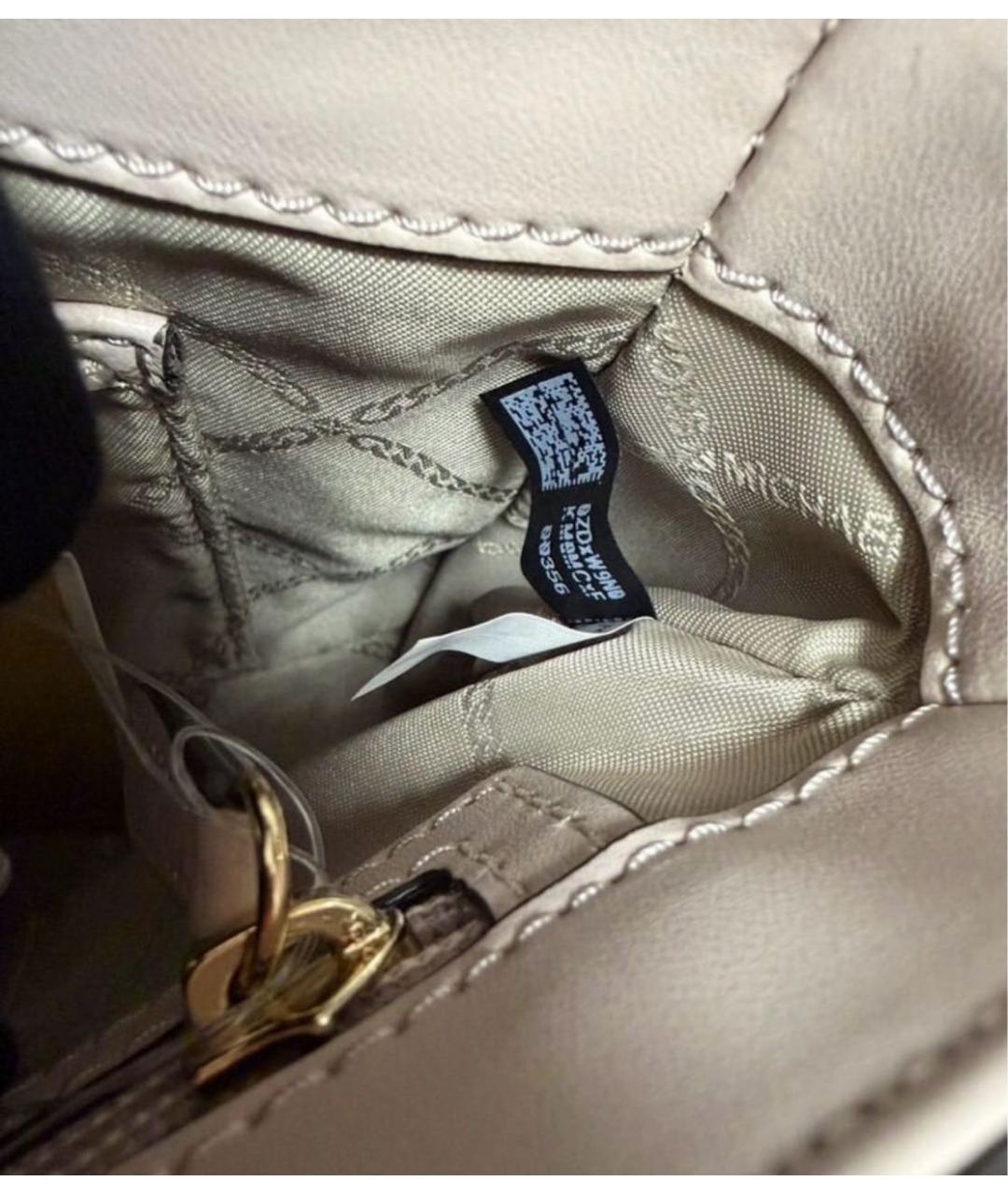 MICHAEL KORS Бежевая кожаная сумка через плечо, фото 8