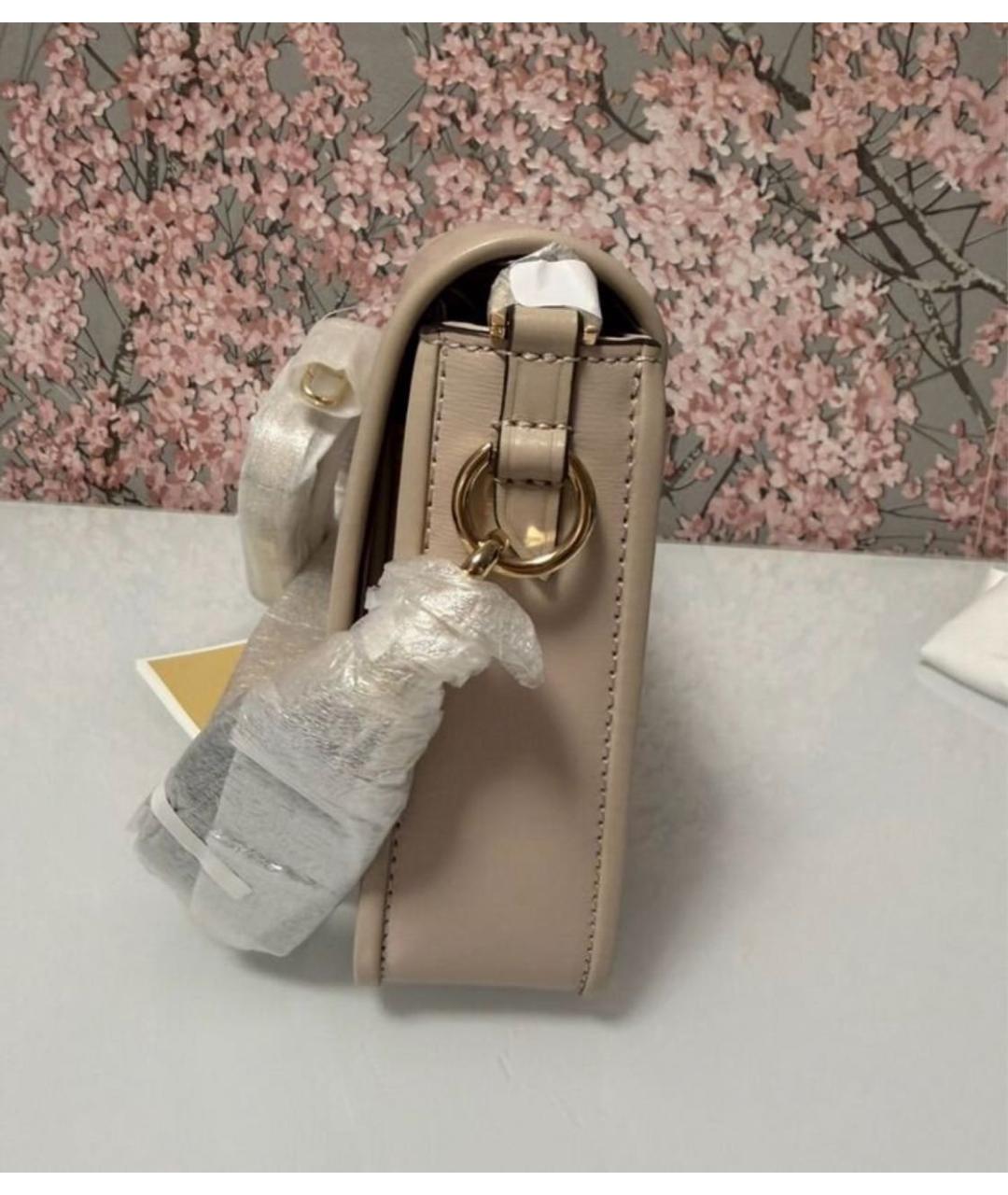 MICHAEL KORS Бежевая кожаная сумка через плечо, фото 2