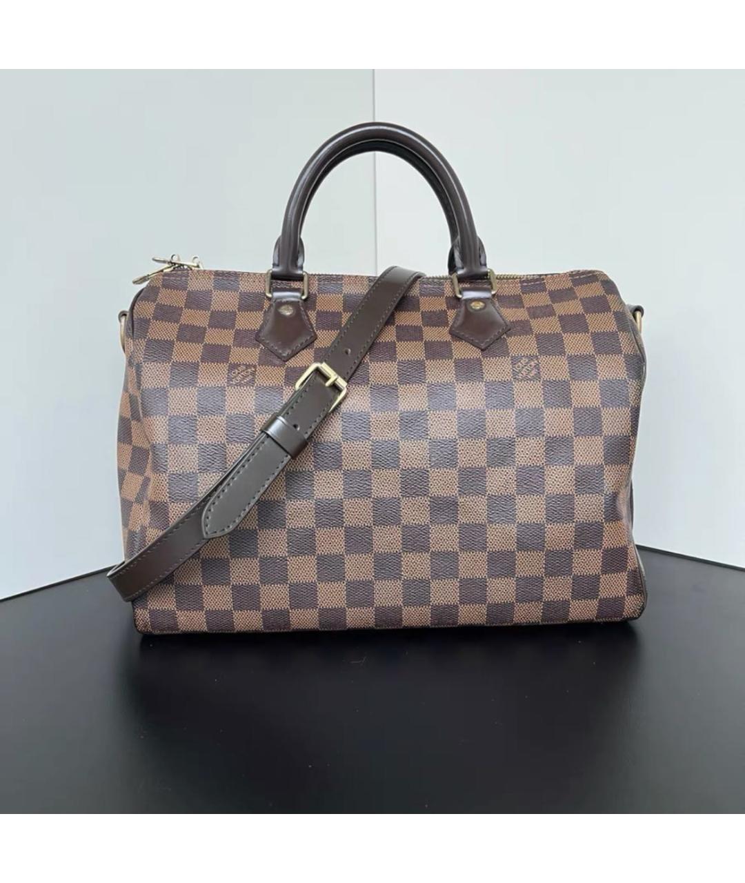 LOUIS VUITTON Коричневая сумка с короткими ручками из канвы, фото 2
