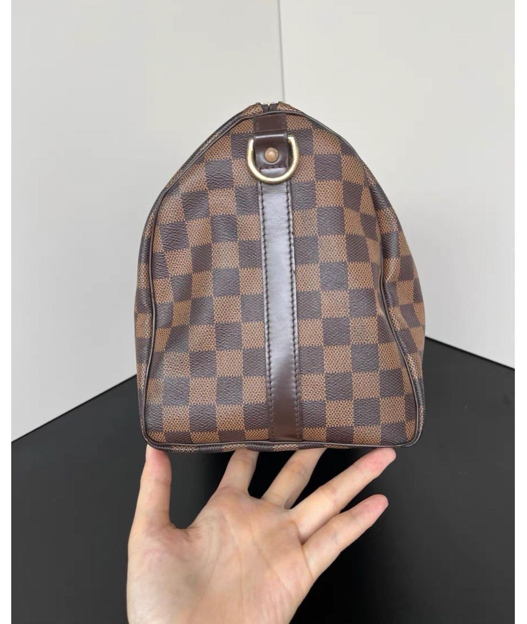 LOUIS VUITTON Коричневая сумка с короткими ручками из канвы, фото 5