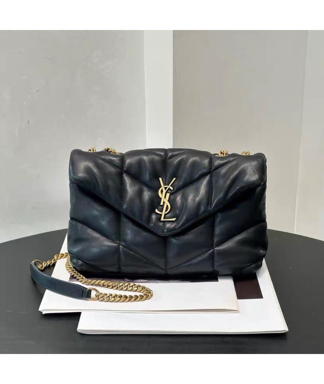 SAINT LAURENT Черная кожаная сумка через плечо, фото 8