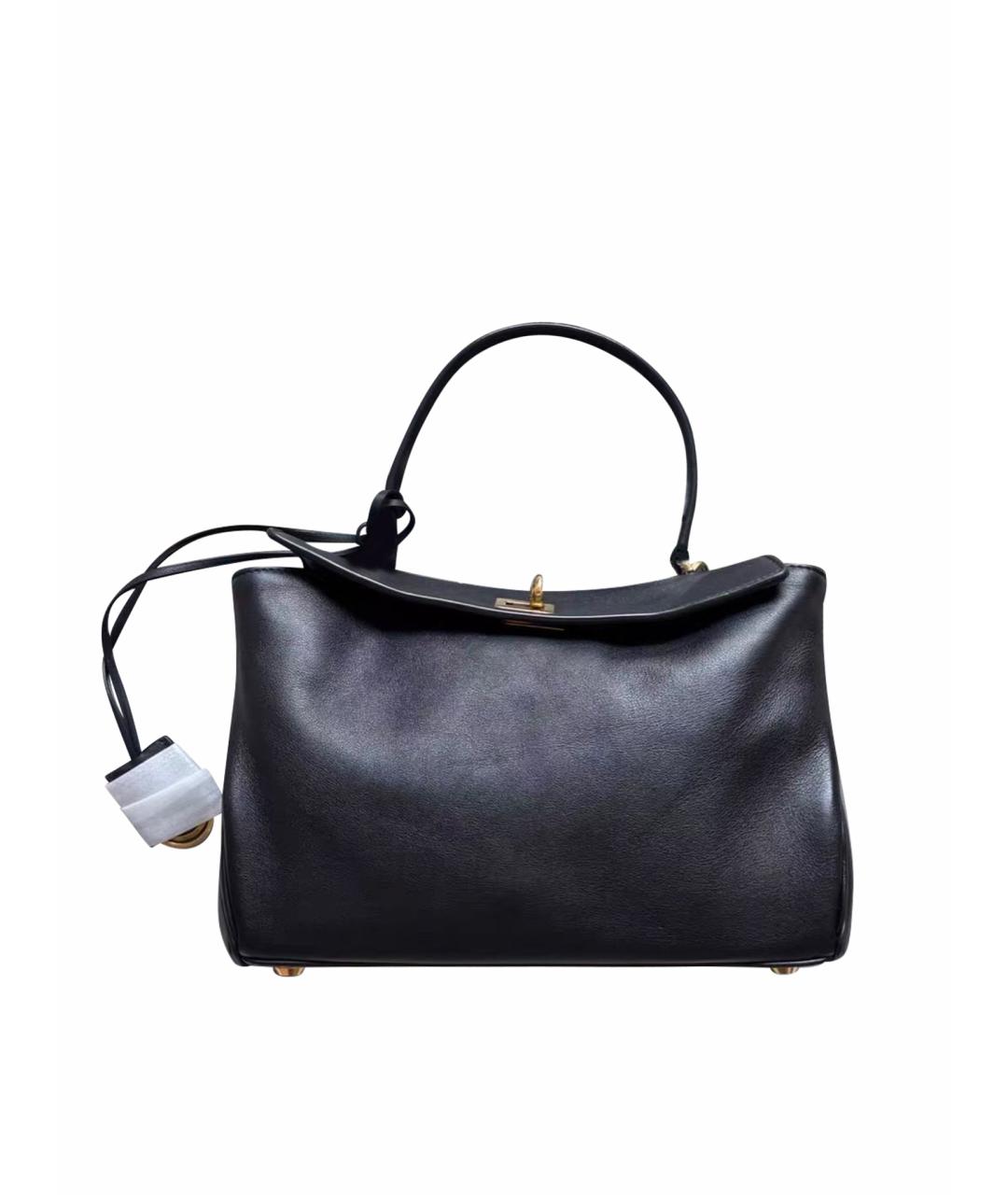 BALENCIAGA Черная кожаная сумка тоут, фото 1