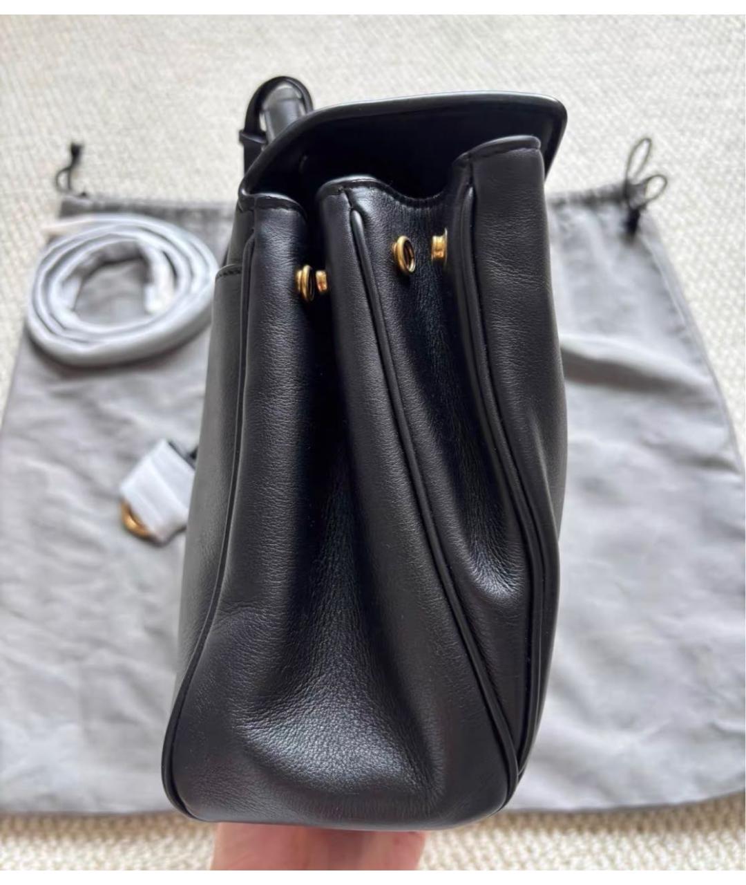 BALENCIAGA Черная кожаная сумка тоут, фото 4