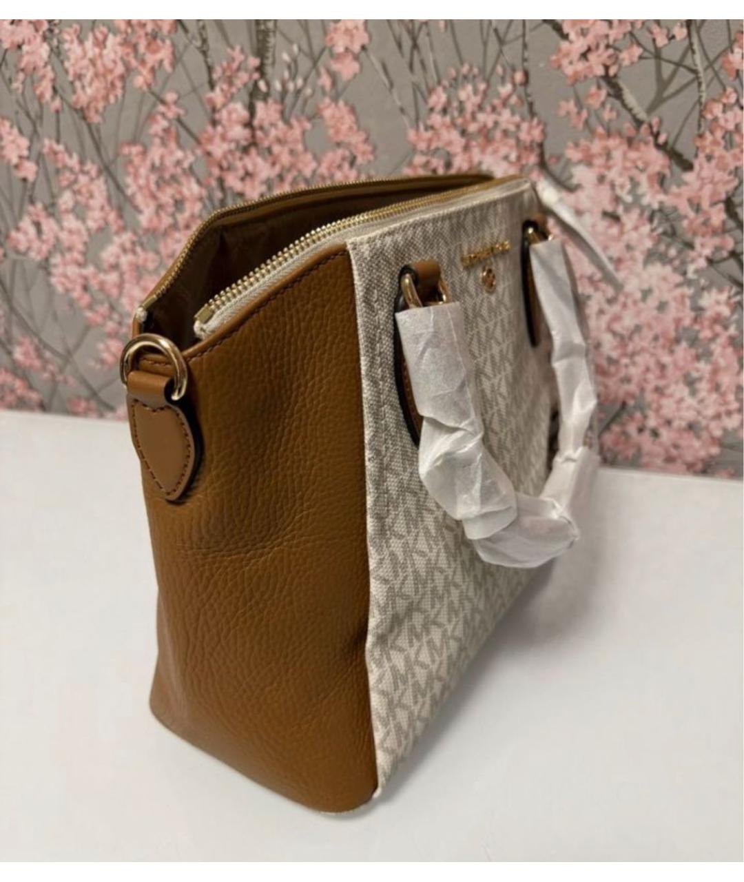 MICHAEL KORS Коричневая сумка с короткими ручками из канвы, фото 2