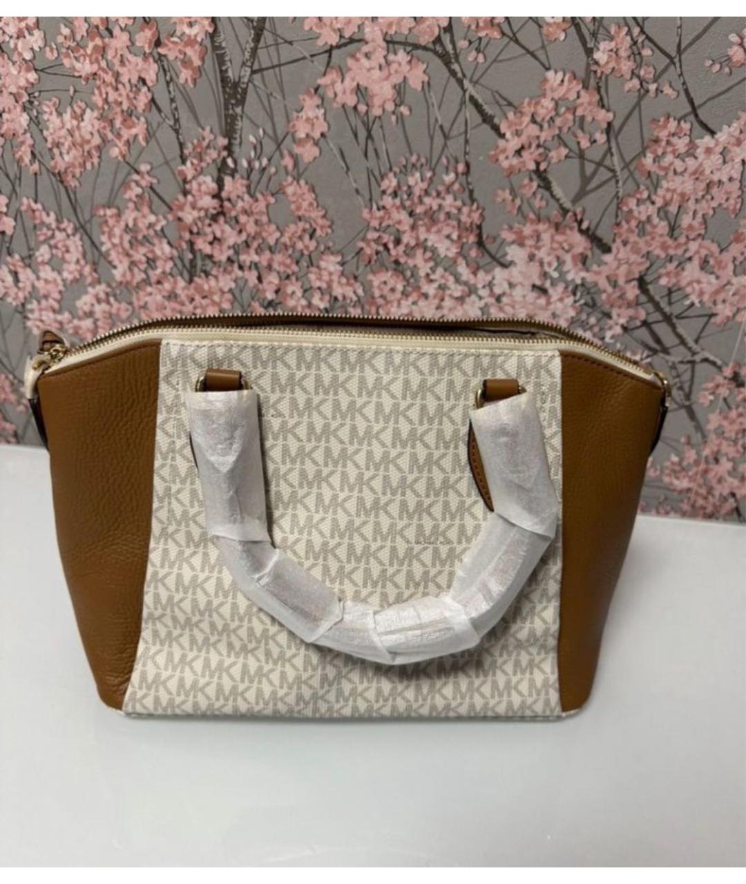 MICHAEL KORS Коричневая сумка с короткими ручками из канвы, фото 3