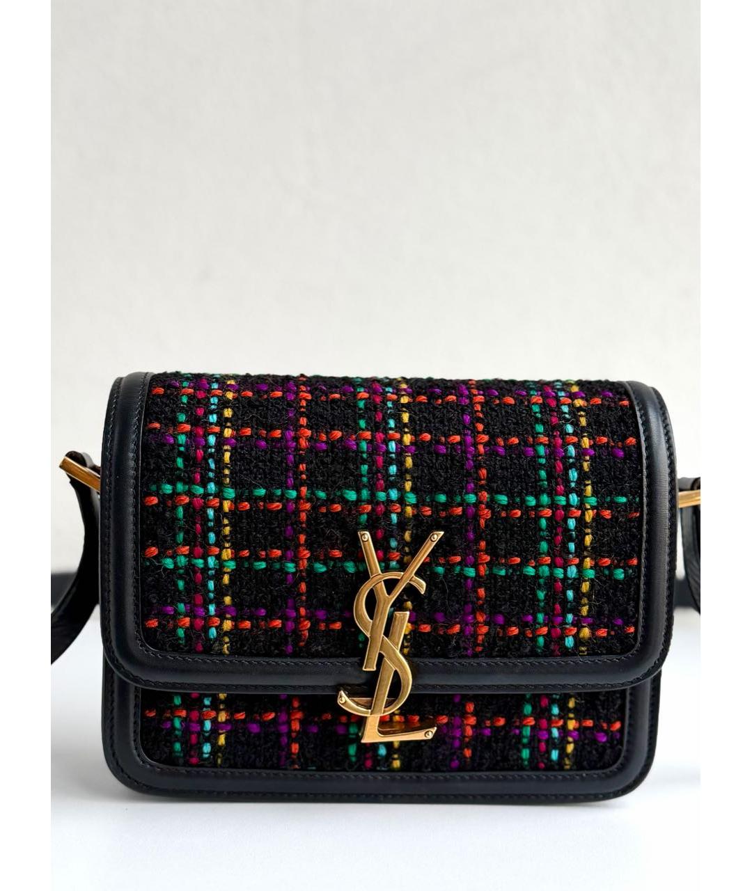 SAINT LAURENT Черная кожаная сумка через плечо, фото 8