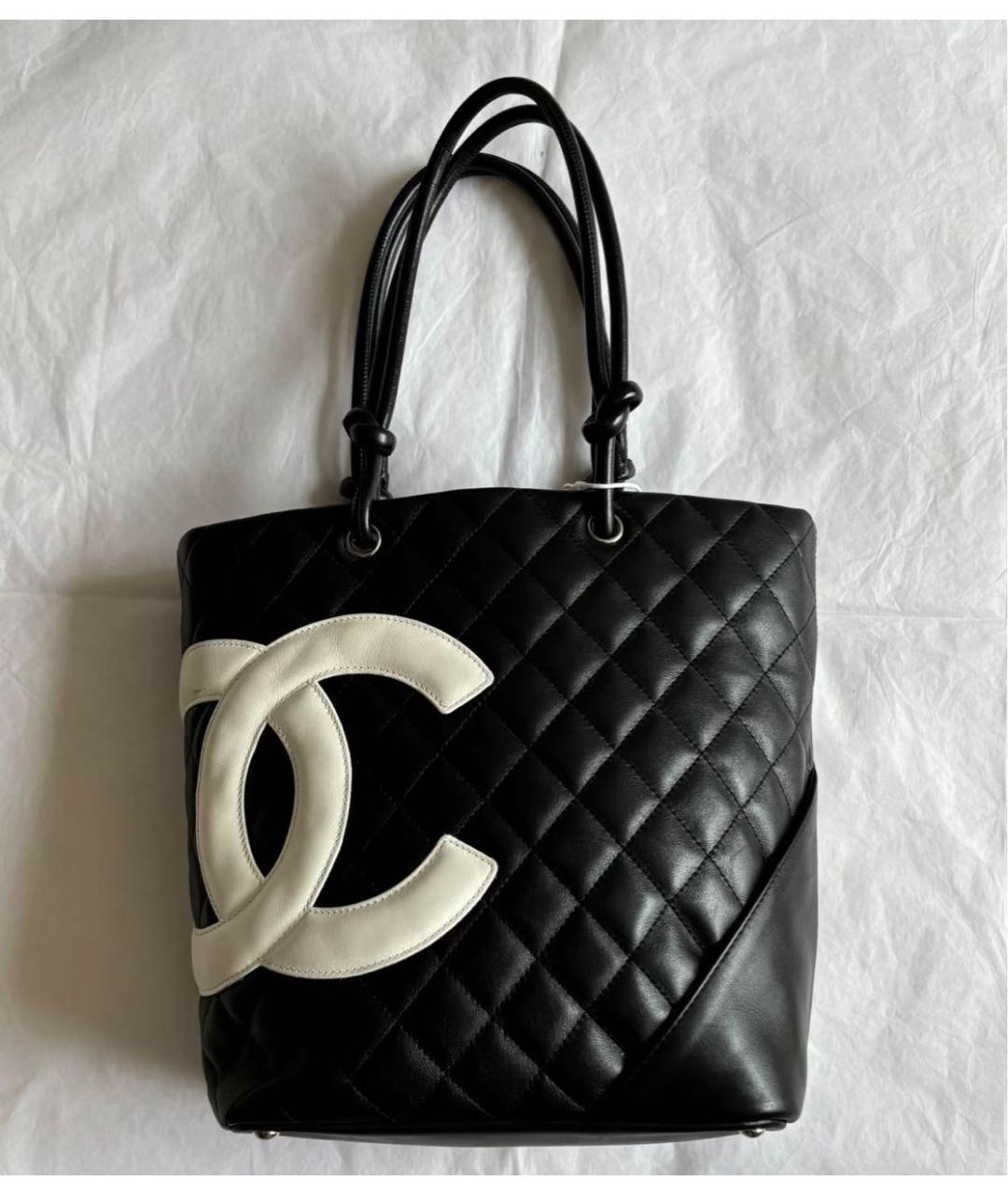 CHANEL Черная кожаная сумка тоут, фото 7