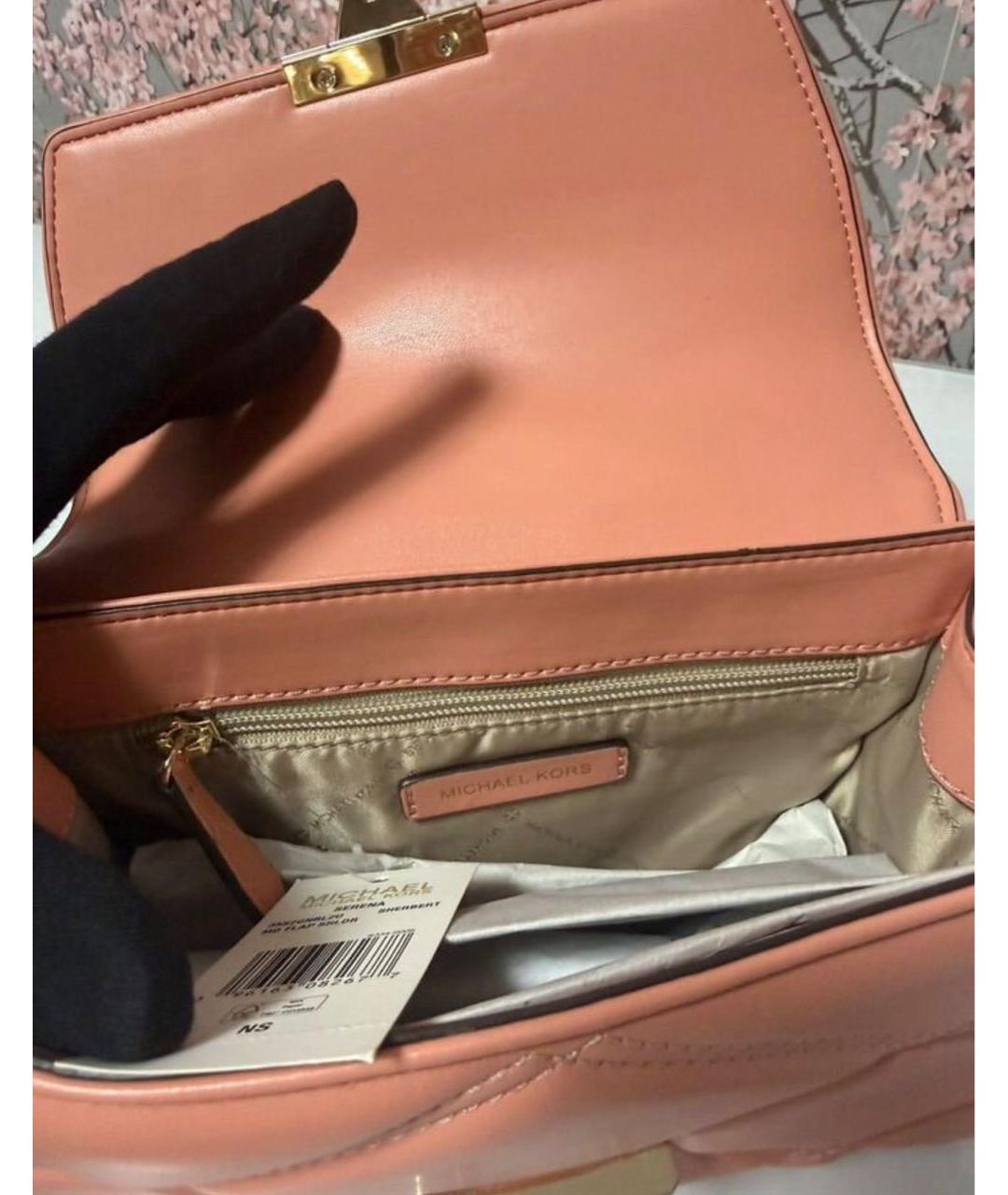MICHAEL KORS Коралловая сумка через плечо из искусственной кожи, фото 4