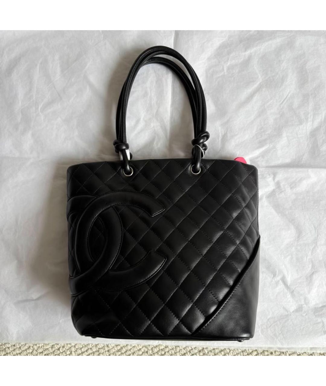 CHANEL Черная кожаная сумка тоут, фото 8
