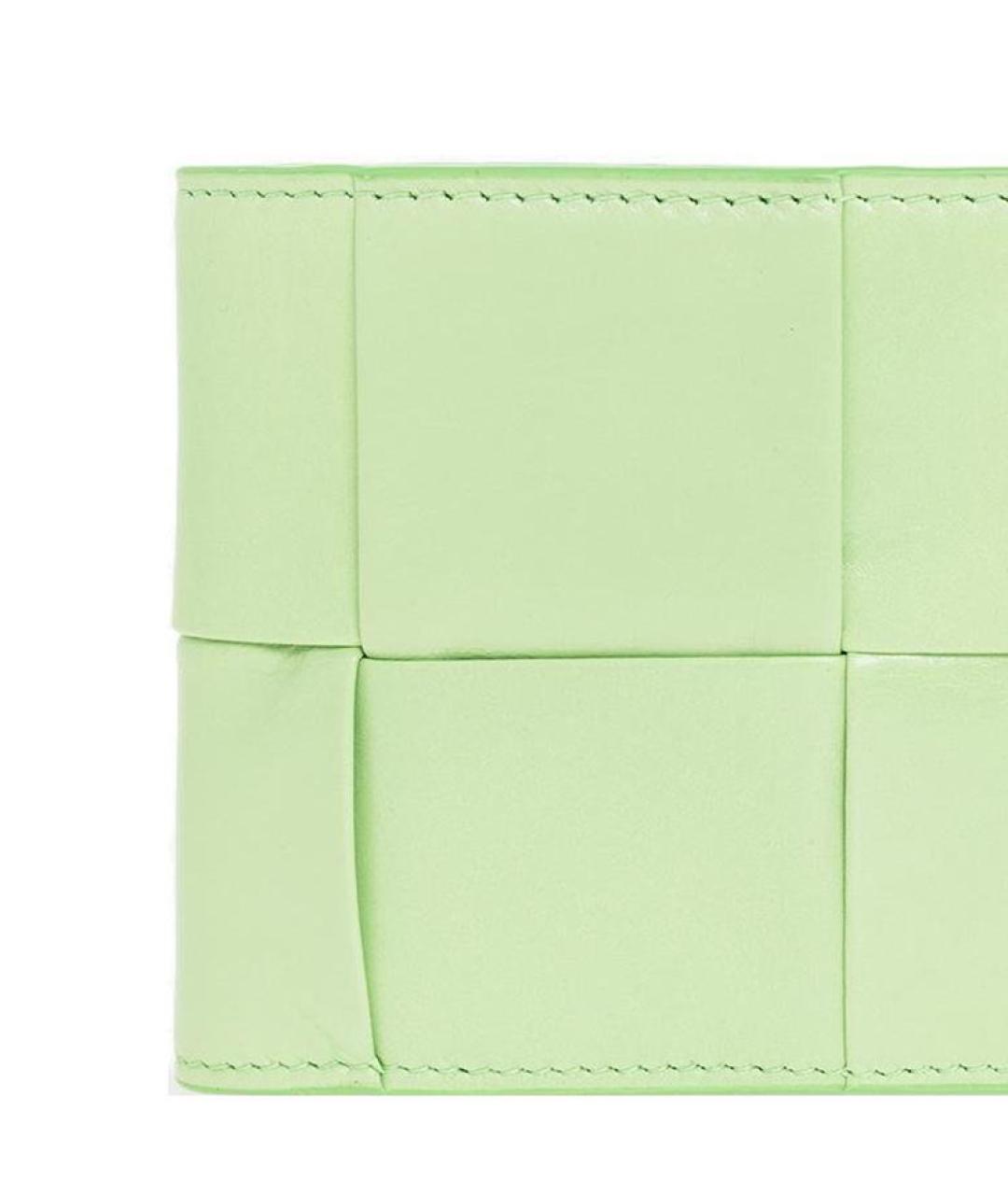 BOTTEGA VENETA Салатовый кожаный кардхолдер, фото 4