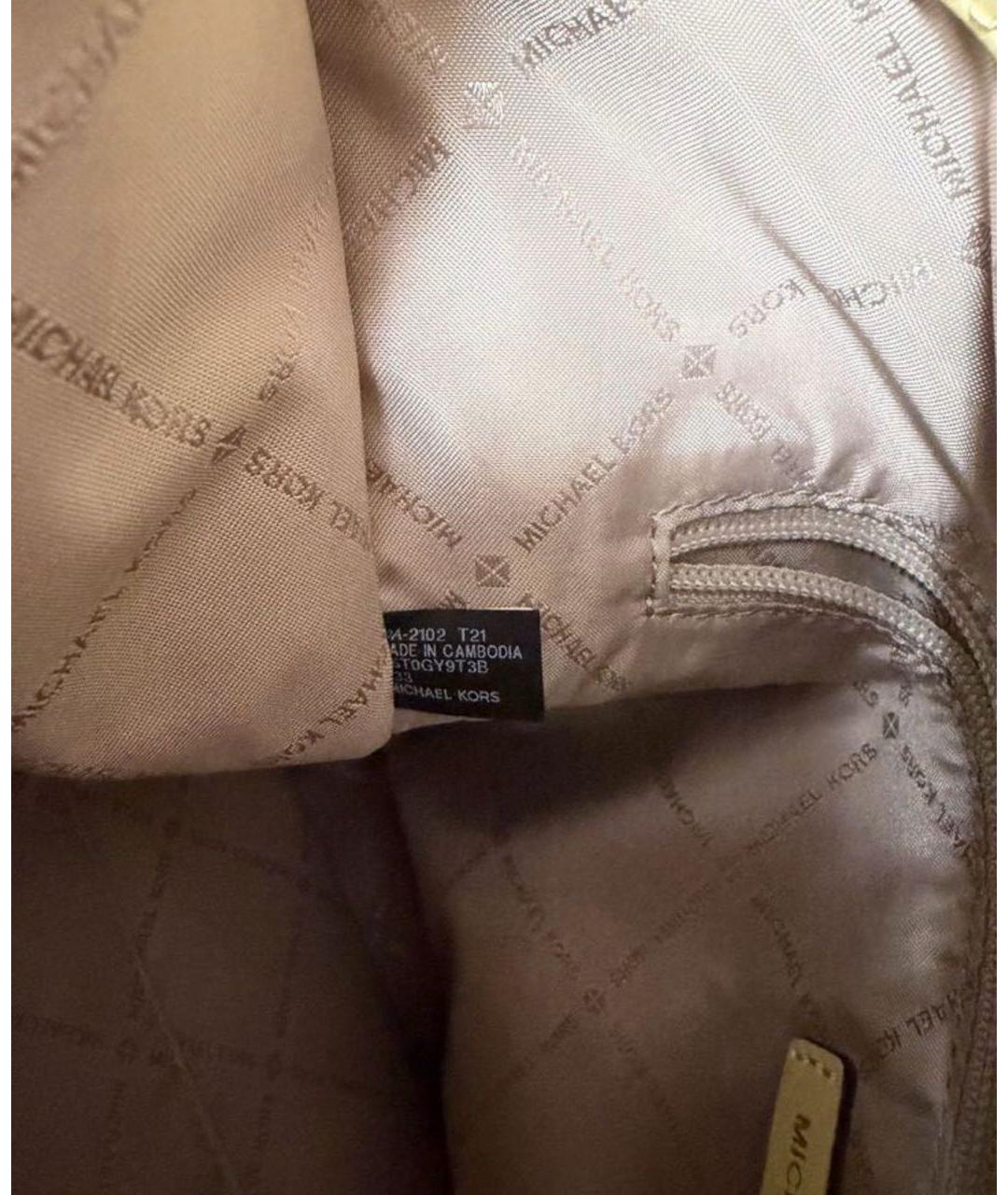MICHAEL KORS Белая сумка тоут из канвы, фото 6