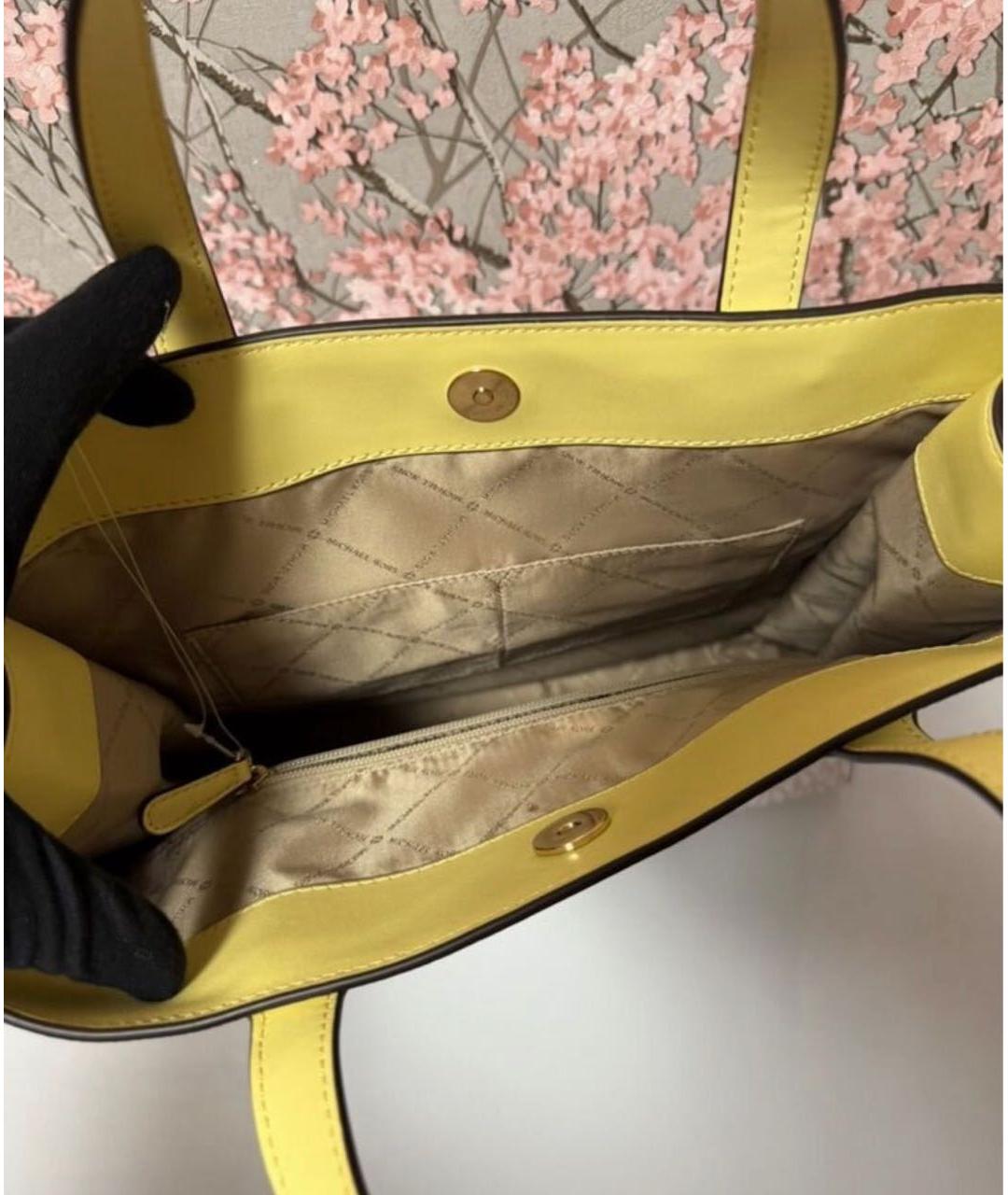 MICHAEL KORS Белая сумка тоут из канвы, фото 4