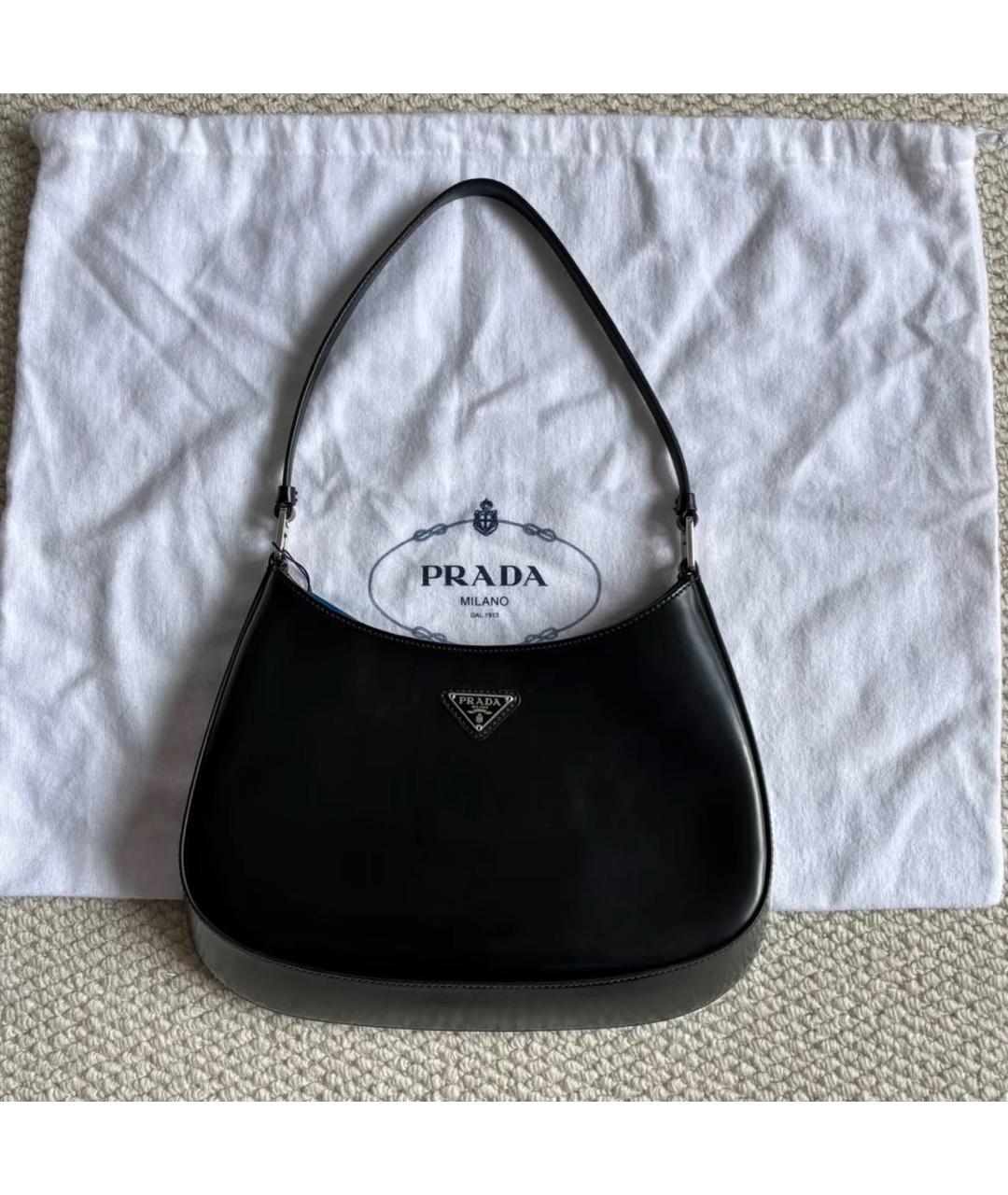 PRADA Черная кожаная сумка с короткими ручками, фото 8