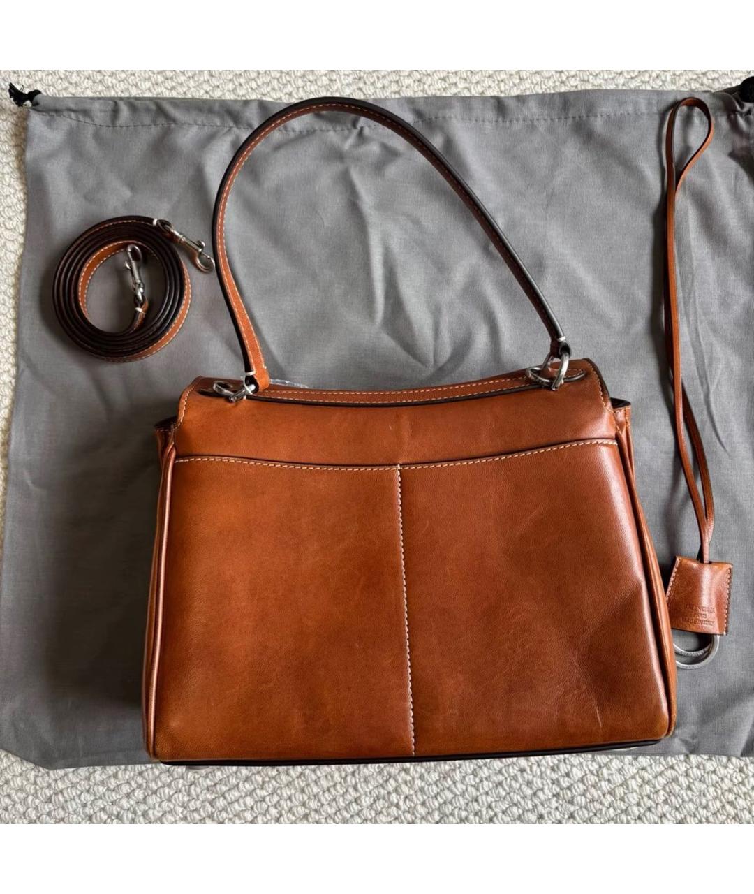 BALENCIAGA Коричневая кожаная сумка тоут, фото 2