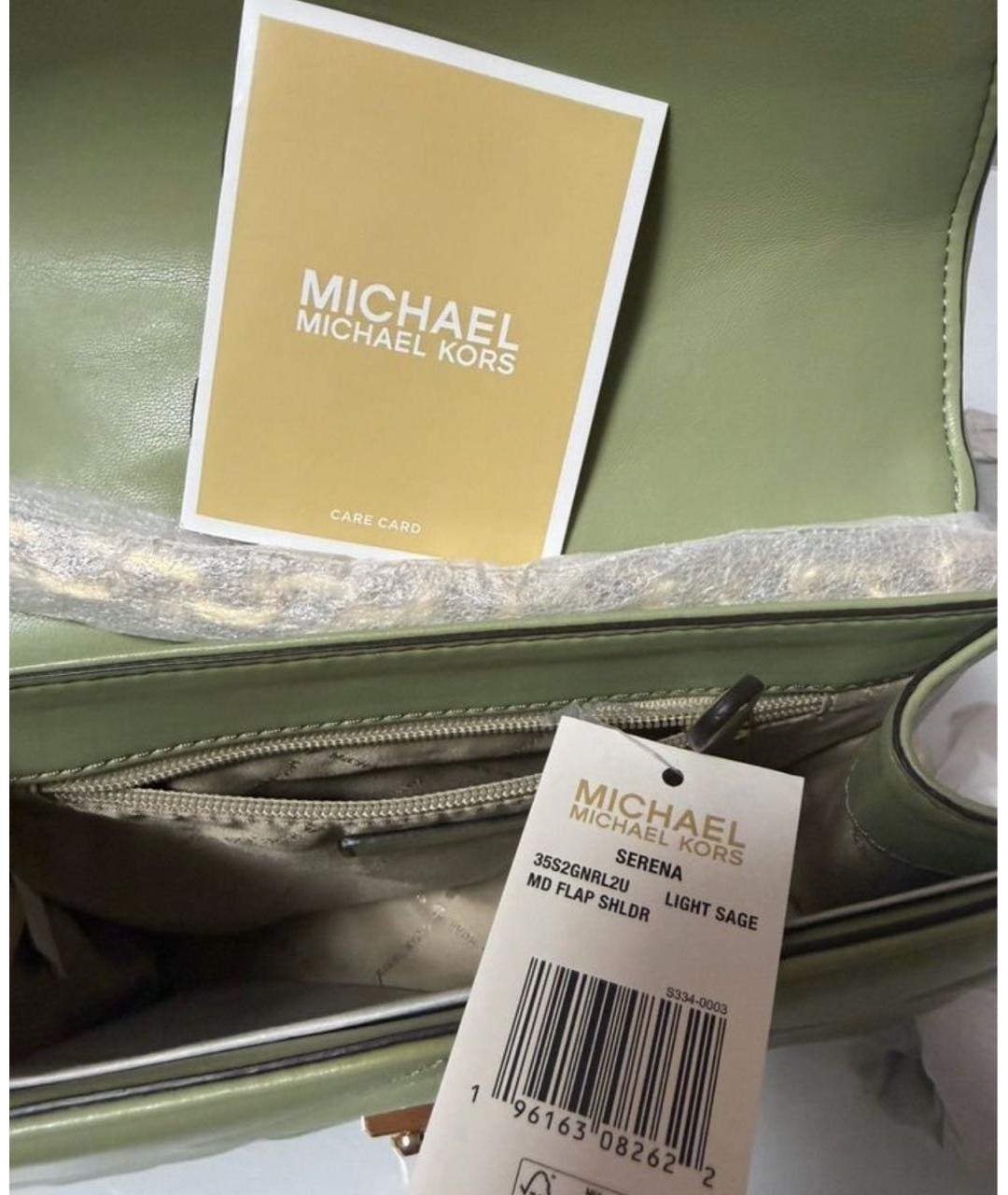 MICHAEL KORS Зеленая сумка через плечо из искусственной кожи, фото 8