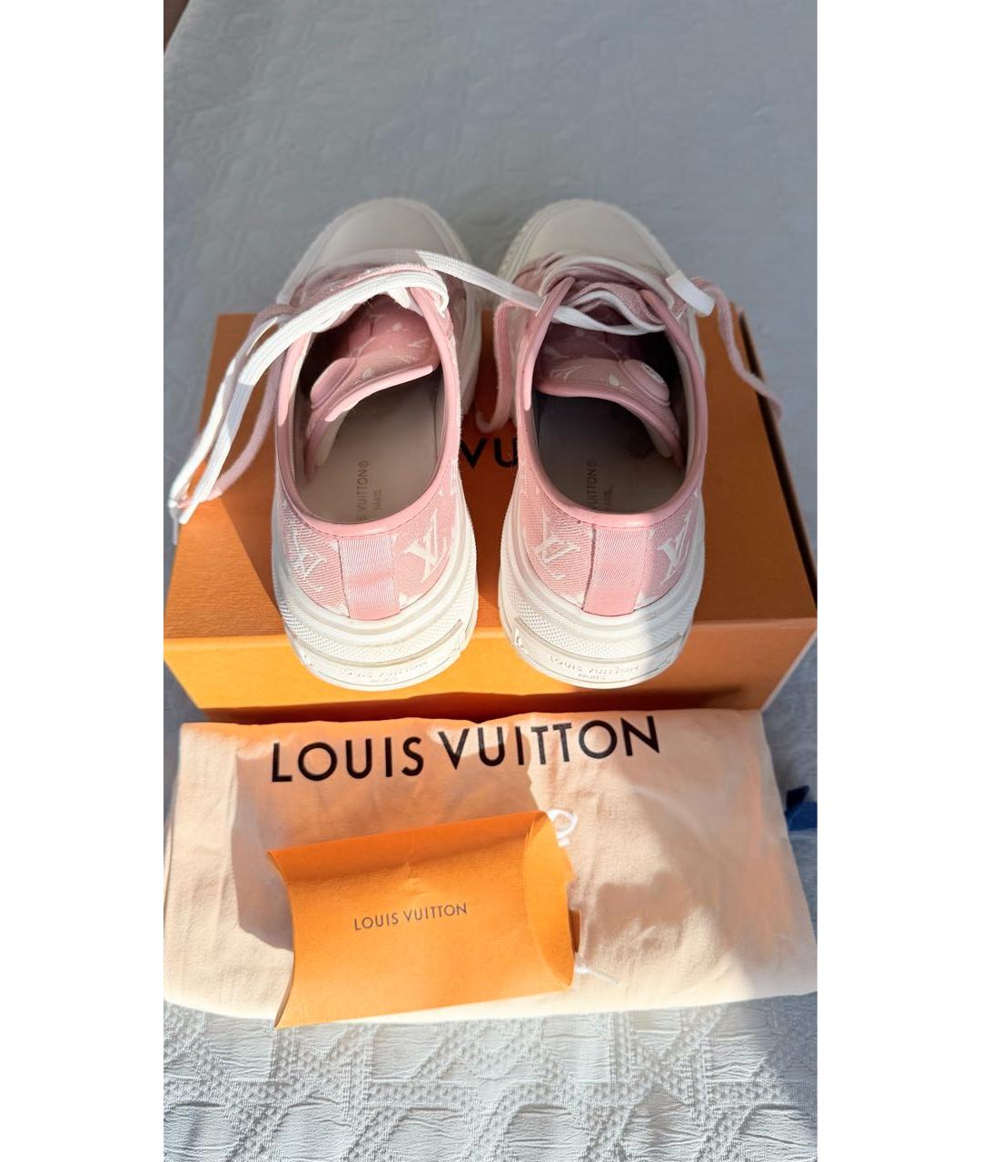 LOUIS VUITTON Розовые текстильные кеды, фото 3