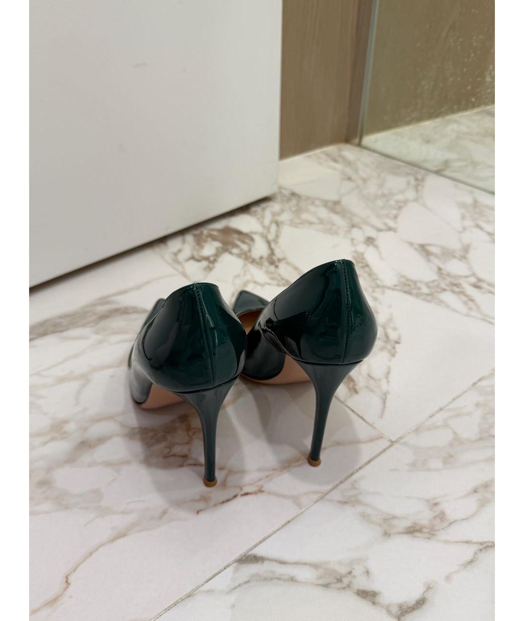 GIANVITO ROSSI Зеленые туфли из лакированной кожи, фото 5