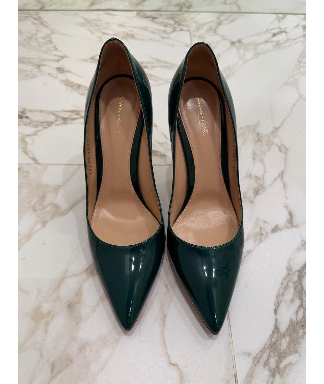 GIANVITO ROSSI Зеленые туфли из лакированной кожи, фото 4