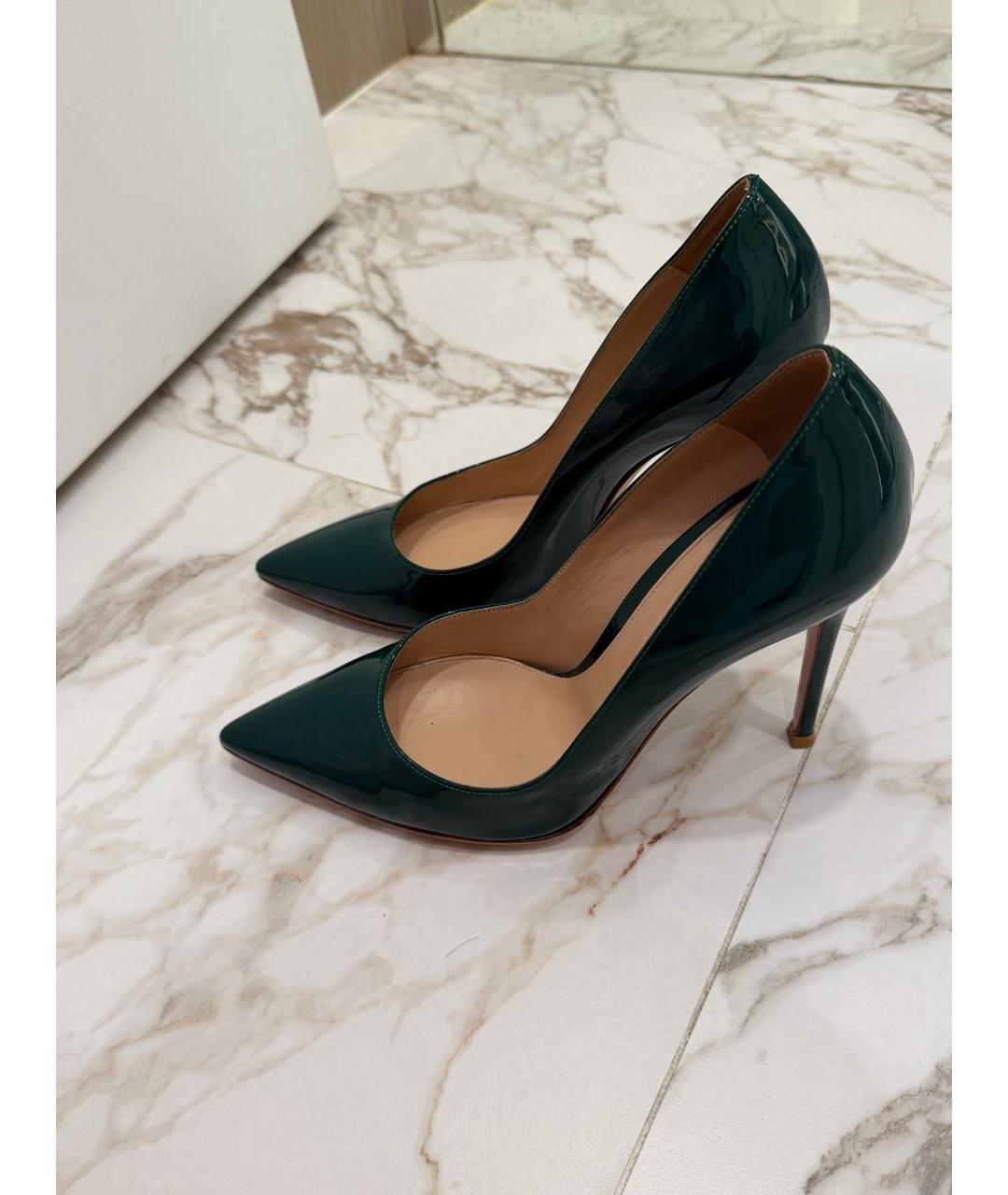 GIANVITO ROSSI Зеленые туфли из лакированной кожи, фото 8
