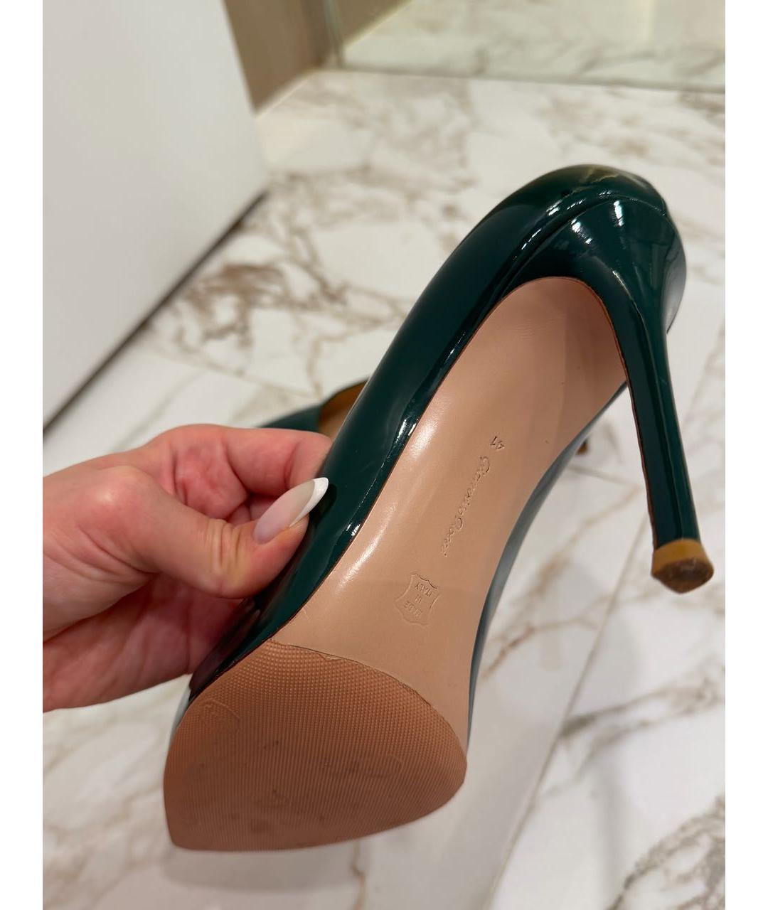 GIANVITO ROSSI Зеленые туфли из лакированной кожи, фото 7
