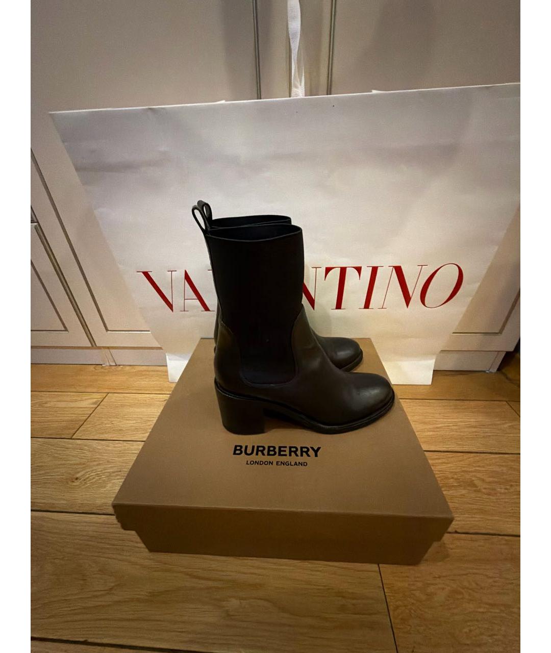 BURBERRY Черные кожаные ботильоны, фото 9
