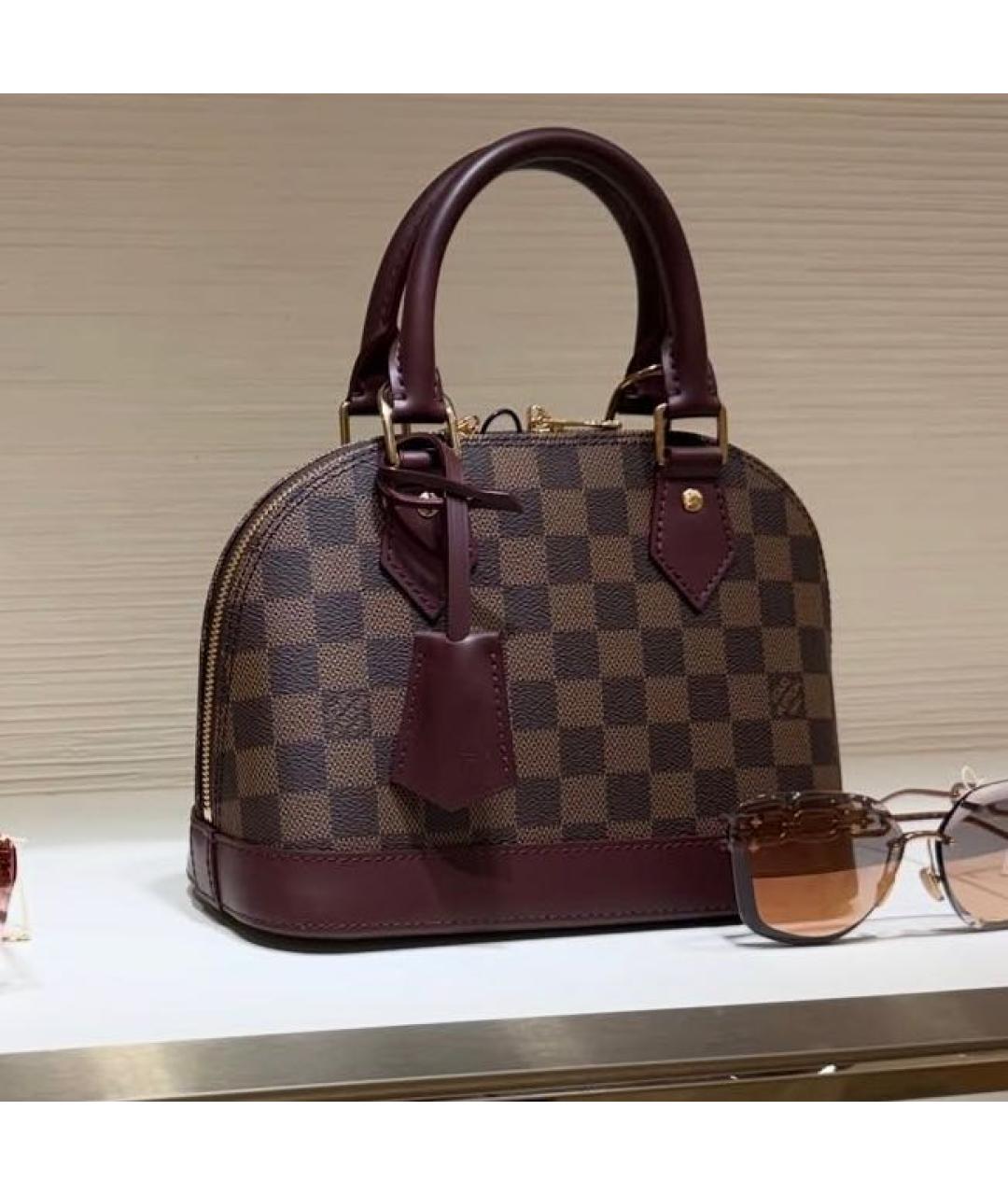 LOUIS VUITTON Коричневая сумка с короткими ручками из канвы, фото 3