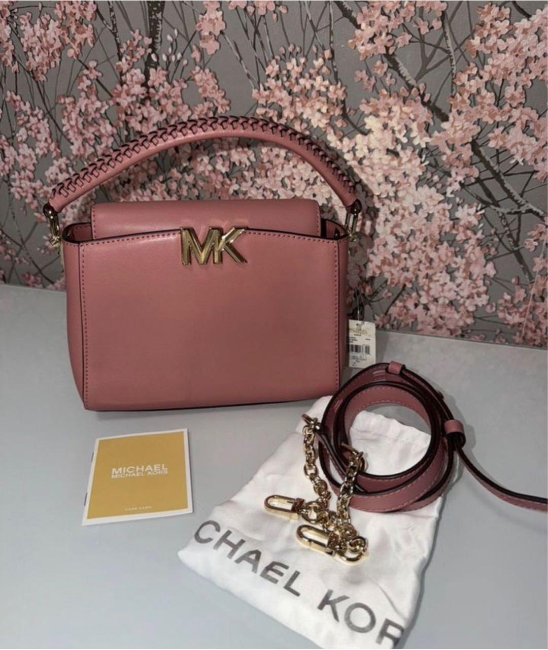 MICHAEL KORS Розовая кожаная сумка с короткими ручками, фото 9
