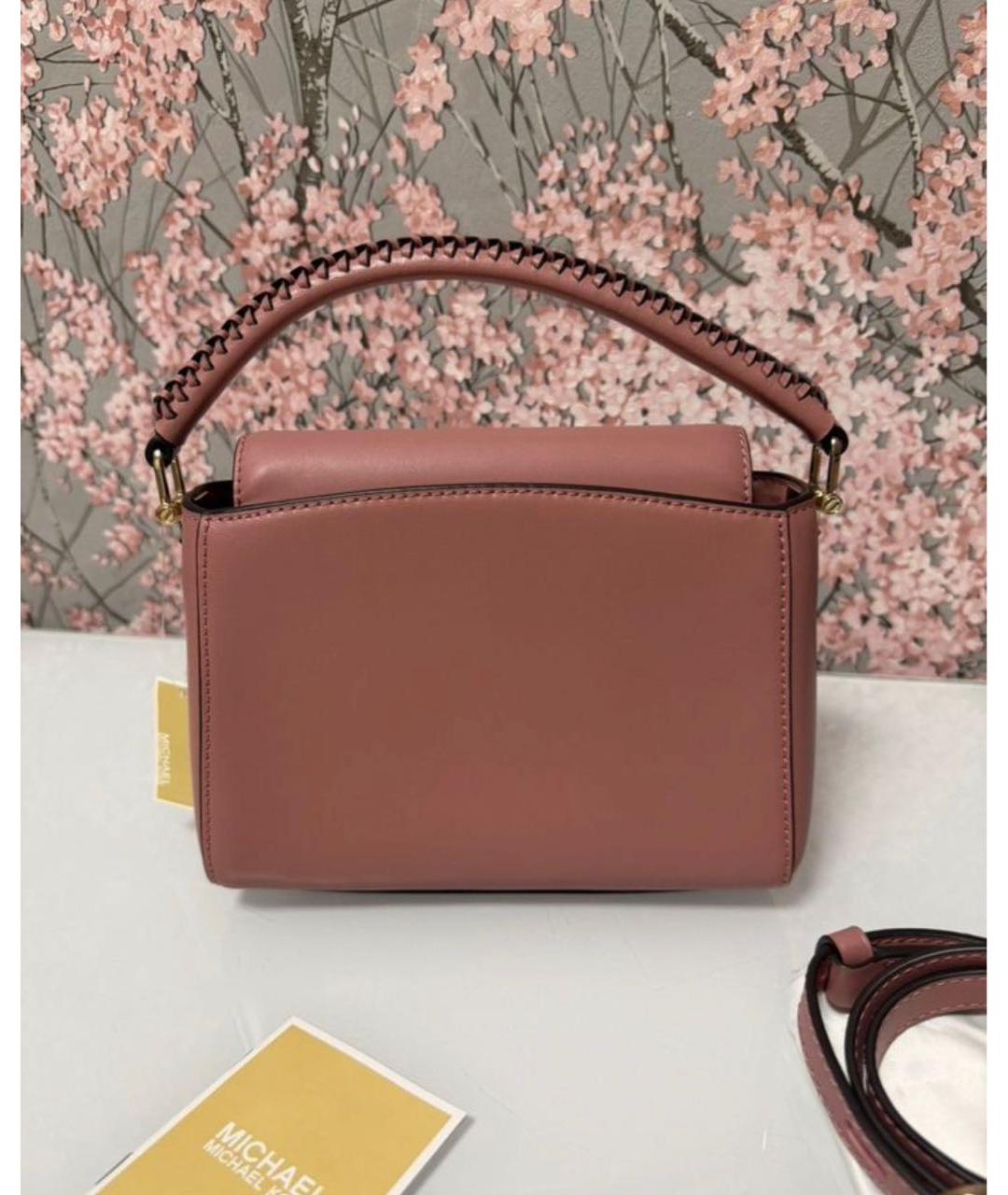 MICHAEL KORS Розовая кожаная сумка с короткими ручками, фото 3