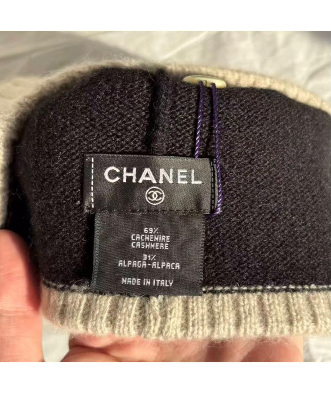 CHANEL Бежевая кашемировая шапка, фото 3