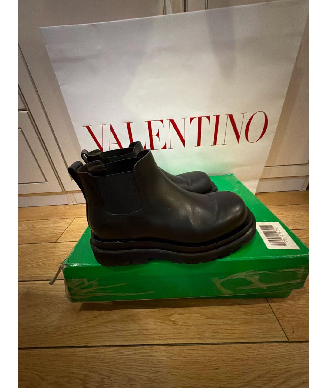 BOTTEGA VENETA Черные кожаные ботинки, фото 9