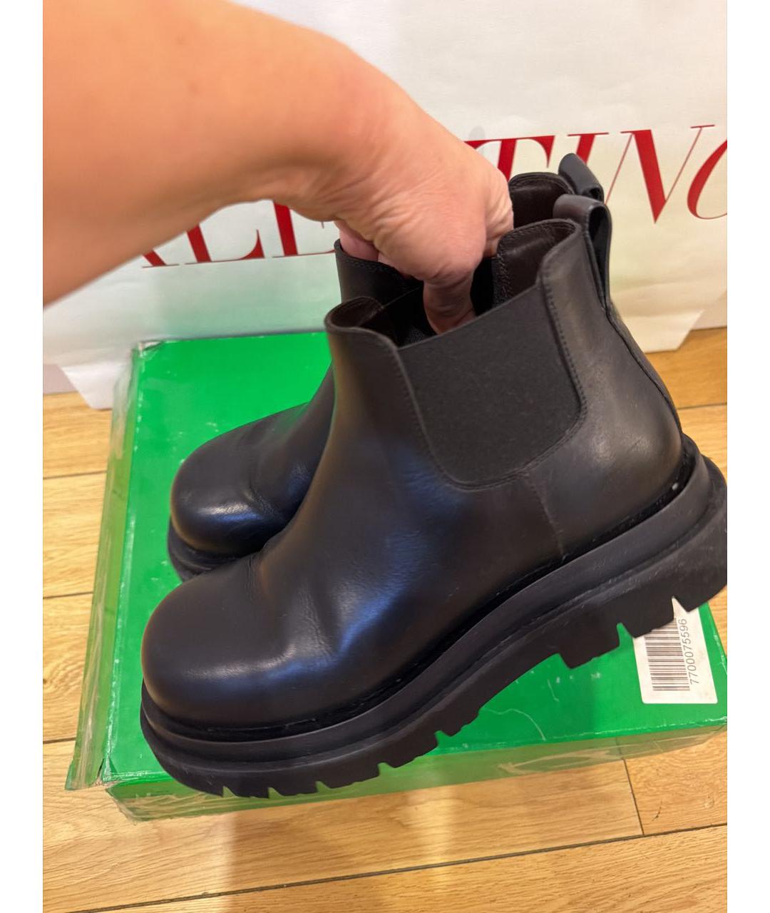 BOTTEGA VENETA Черные кожаные ботинки, фото 7
