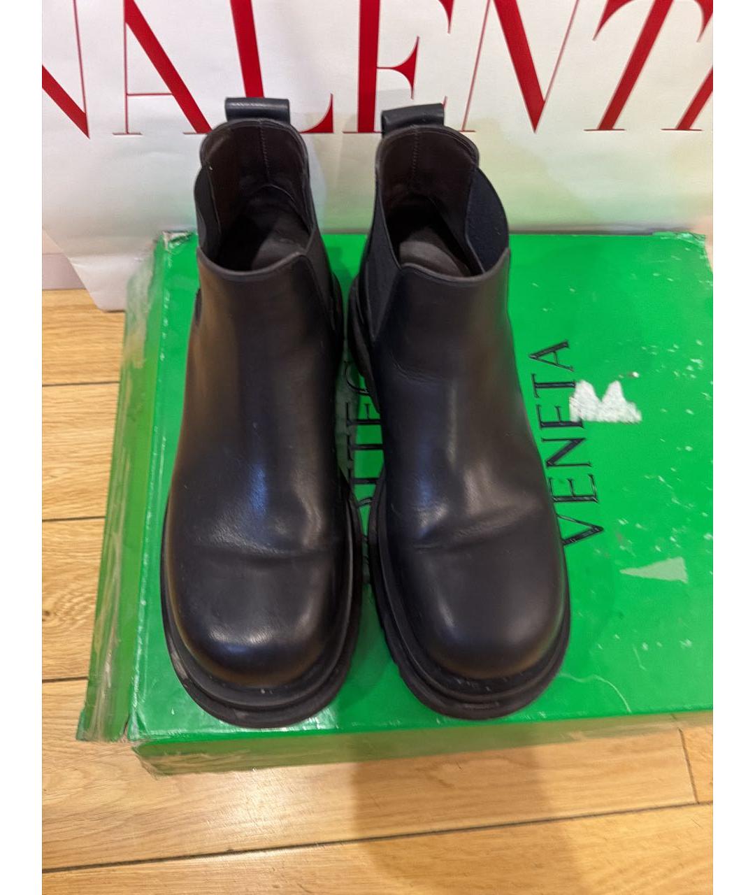 BOTTEGA VENETA Черные кожаные ботинки, фото 2