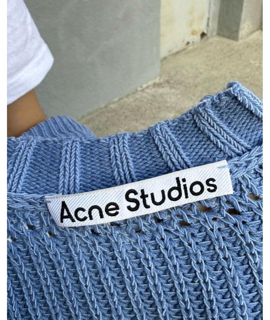 ACNE STUDIOS Голубой хлопковый джемпер / свитер, фото 3