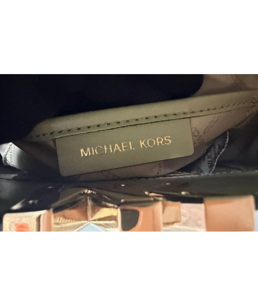 MICHAEL KORS Зеленая кожаная сумка с короткими ручками, фото 5