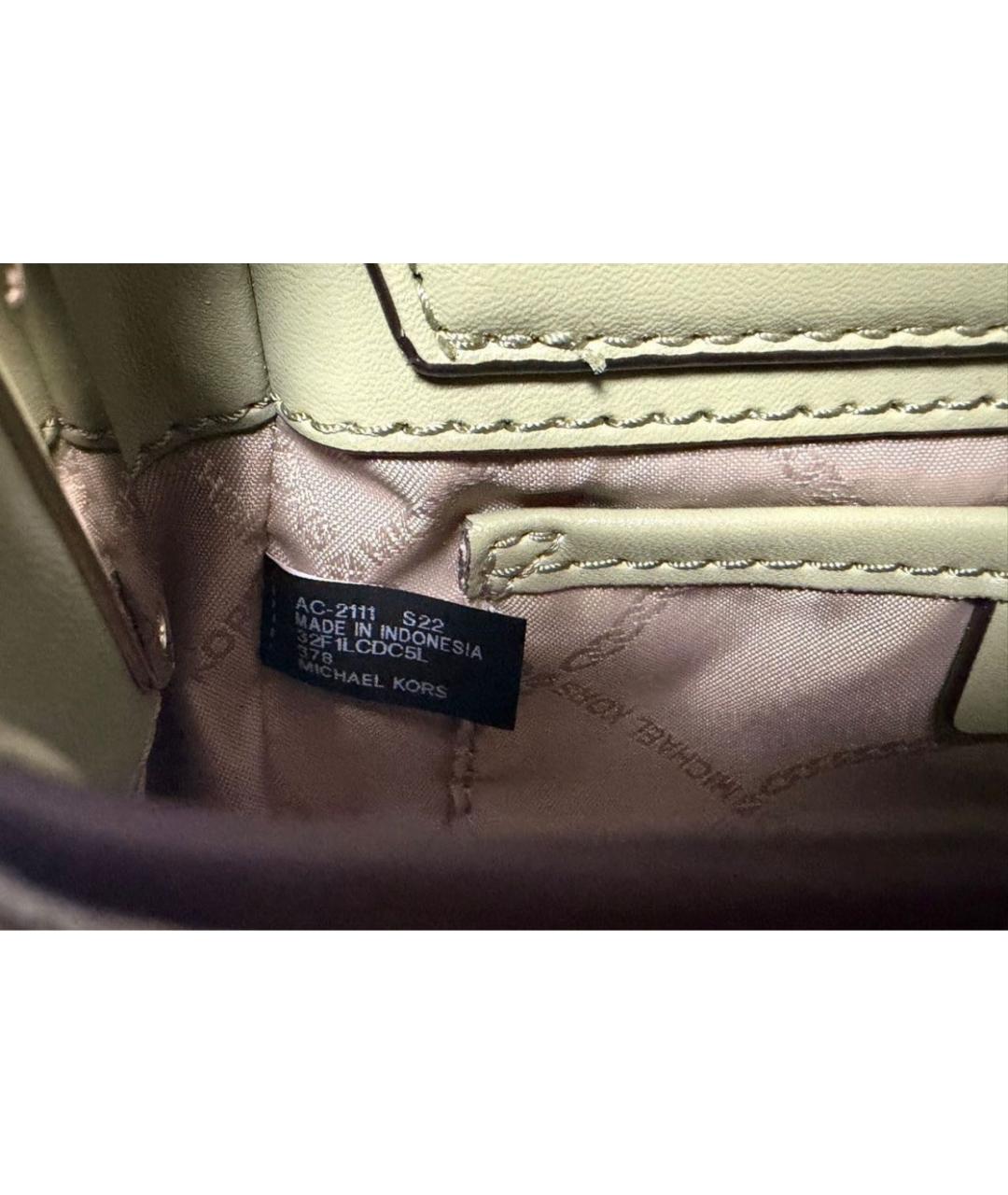 MICHAEL KORS Зеленая кожаная сумка с короткими ручками, фото 6