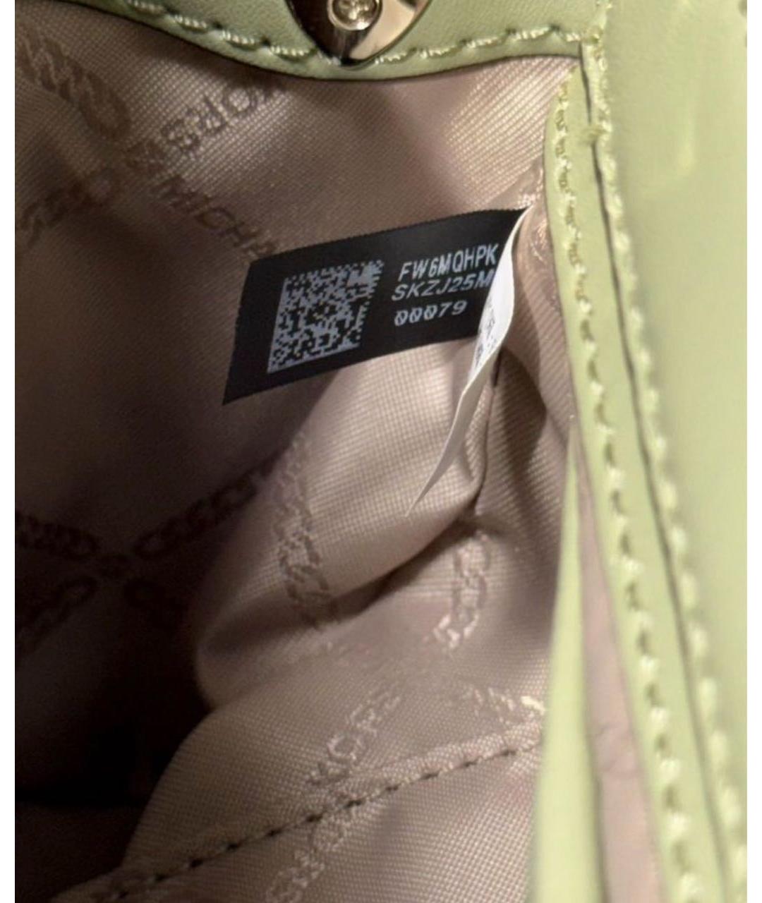 MICHAEL KORS Зеленая кожаная сумка с короткими ручками, фото 7