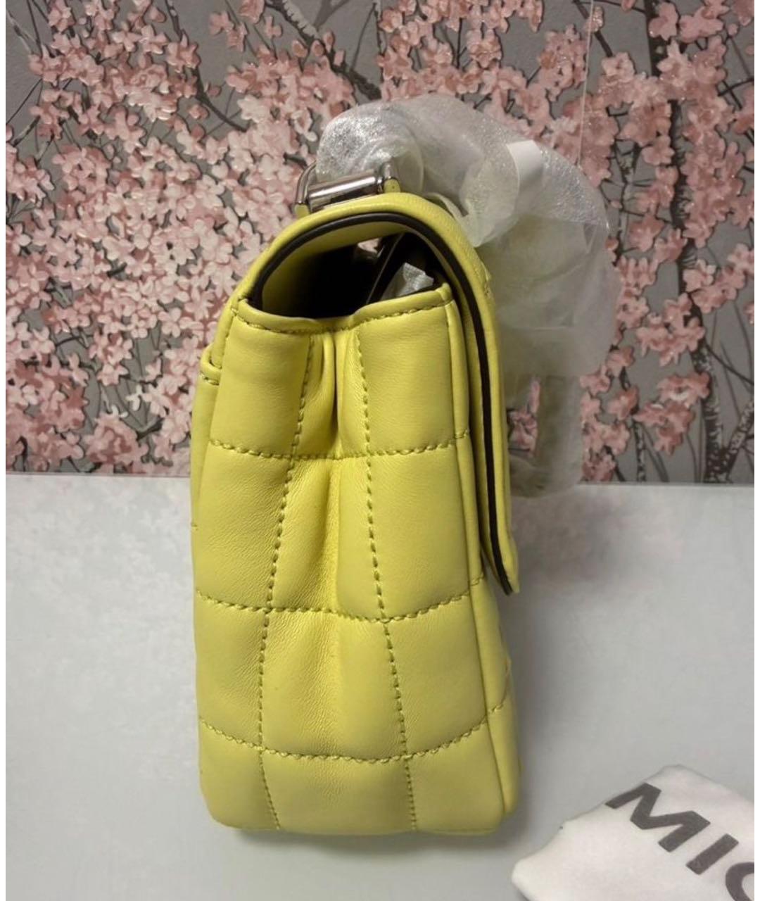 MICHAEL KORS Желтая кожаная сумка через плечо, фото 3