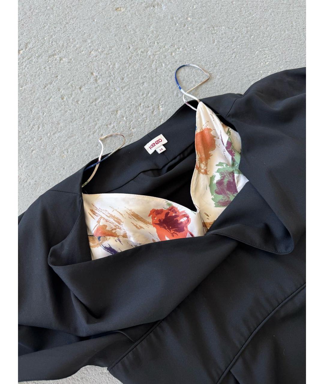 KENZO Черное шерстяное повседневное платье, фото 3