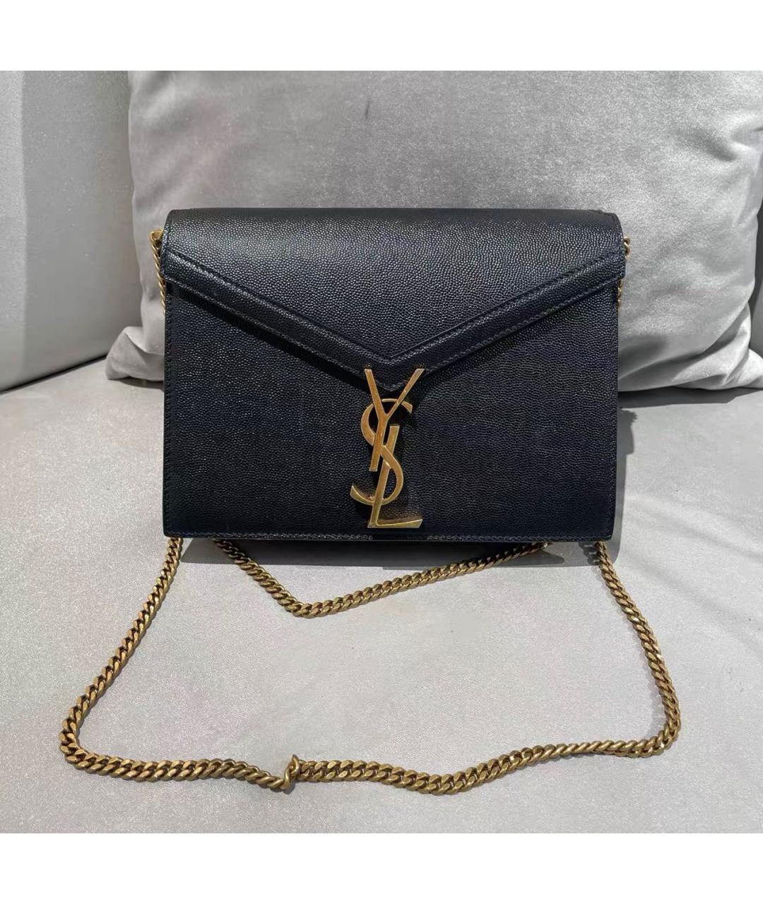 SAINT LAURENT Черная кожаная сумка через плечо, фото 9