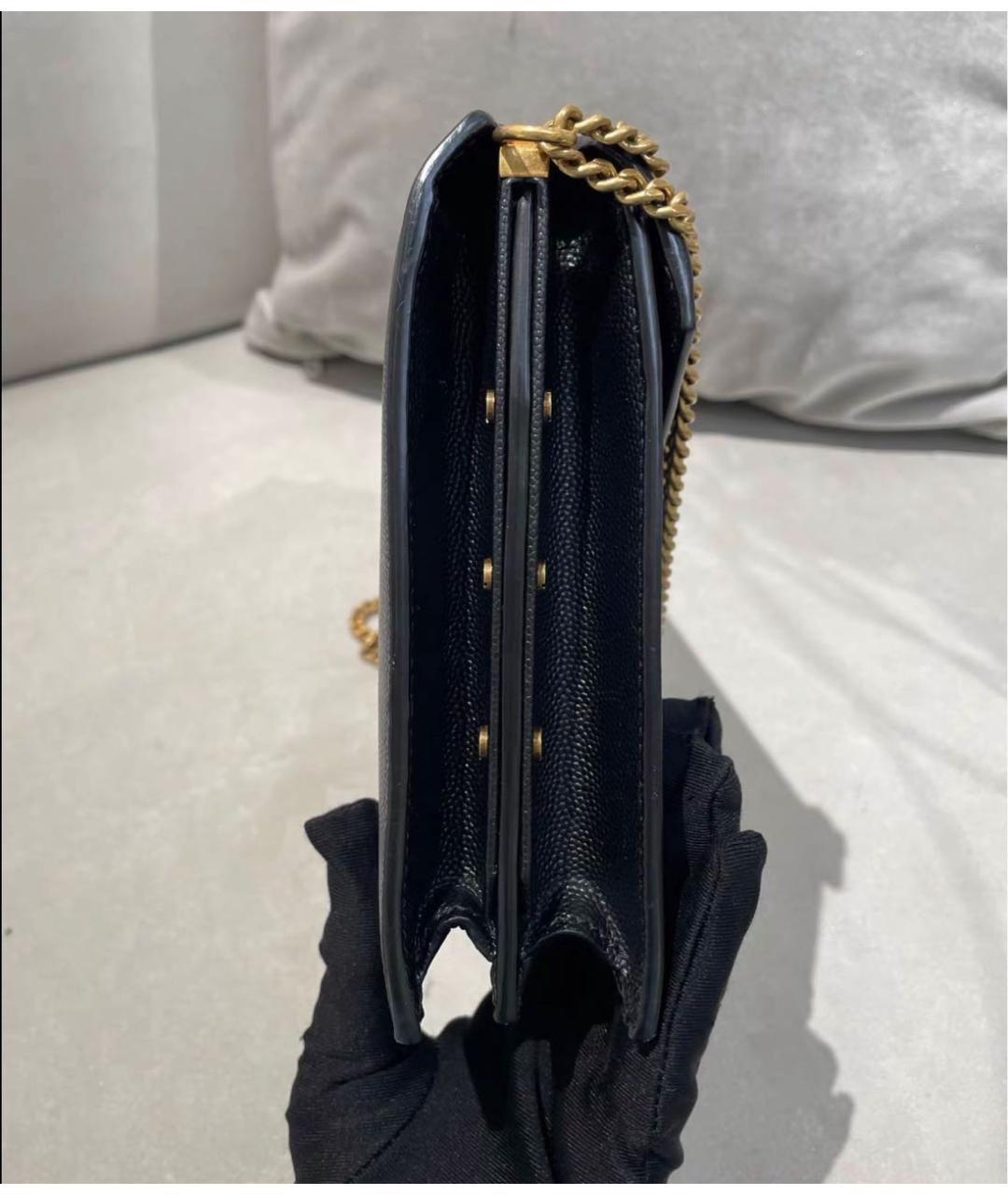 SAINT LAURENT Черная кожаная сумка через плечо, фото 4
