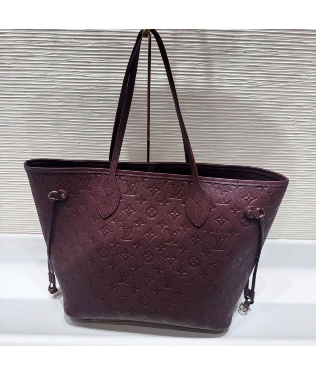 LOUIS VUITTON Бордовая кожаная сумка тоут, фото 5