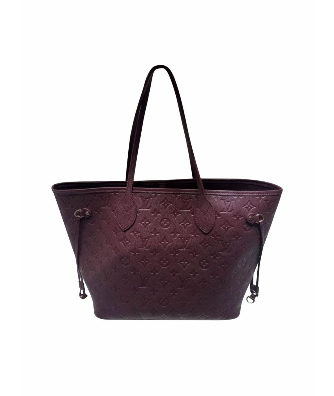 LOUIS VUITTON Бордовая кожаная сумка тоут, фото 1