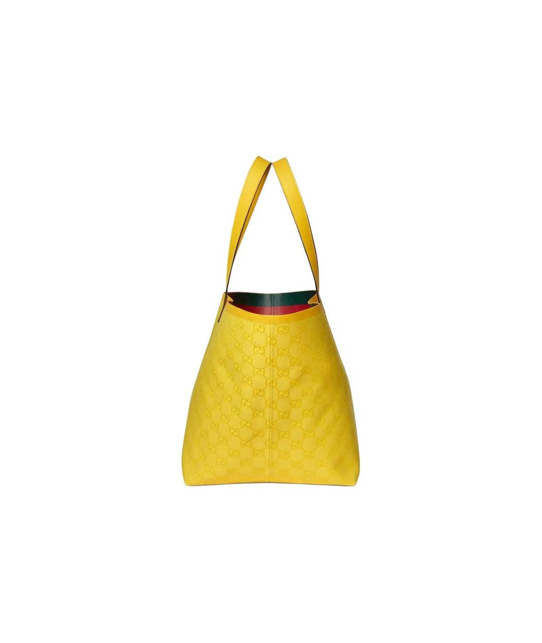GUCCI Желтая сумка через плечо из канвы, фото 3