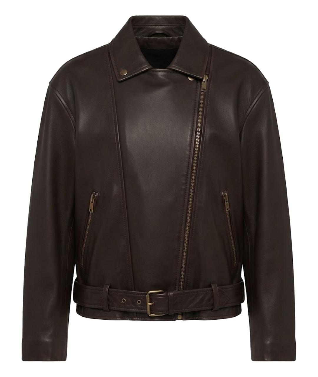 MAX MARA Черная кожаная куртка, фото 1
