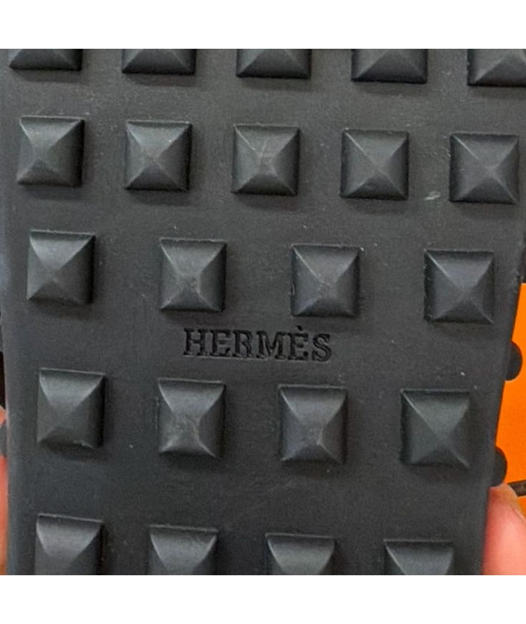 HERMES Черные кожаные мюли, фото 5